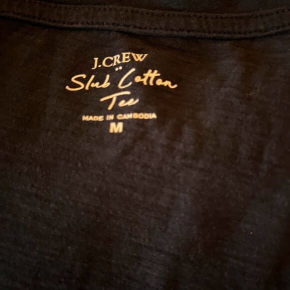 J Crew T-Shirt SZ M  Navy Blue Slub 100% Cotton Normcore Casual Minimalist - Picture 3 of 3